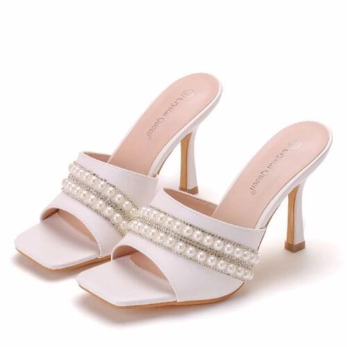 Woman Slippers Home Casual Beach Flip Flops Lady Sandals Summer Sexy High Heels 9 cm large size