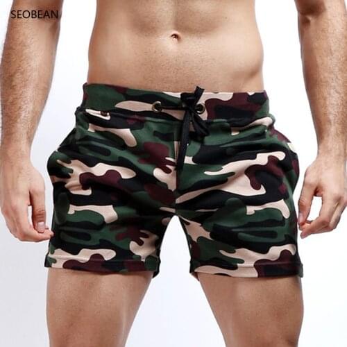 Y237 men camouflage black green red leisure shorts fitness running shorts men sportswear briefs sweatpants men home wear