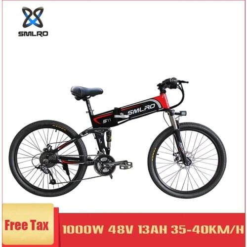 Smlro S11S 26 Inch 1000W Borstelloze Motor Elektrische Fiets Volwassen 48V 13AH 21 Snelheid Opvouwbare Mountainbike E-Bike