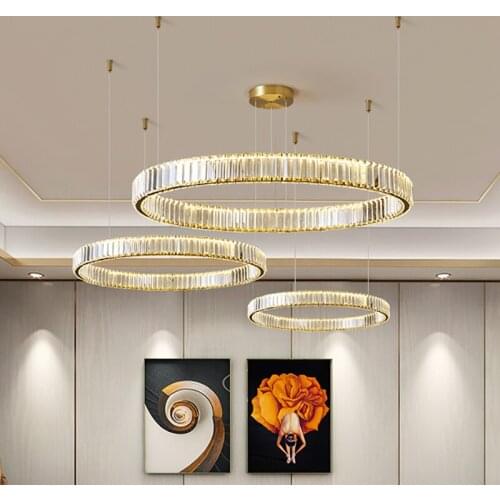 GPD modern crystal round chandelier for home gold stand indoor lighting led living room chandelier lighting vintage Люстра