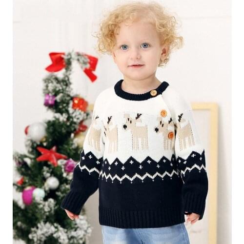 Baby Sweaters Autumn Pullover Newborn Clothing New Year Outfits Kids Knitted Cartoon Deer Christmas Sweater Baby Boy Clothes