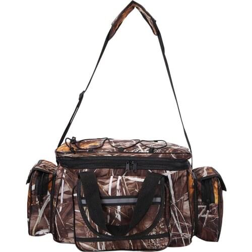 Outdoor Pole Package Fishing Tackle Bag for Fishing Reel Lure Oxford Fabric Fishing Bag Shoulder Crossbody Bag