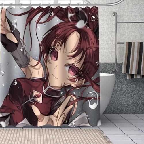 Anime Custom Waterproof Shower Curtains Mahou Shoujo Madoka Curtain Bathroom Waterproof Polyester Curtain For Bathroom With Hoo