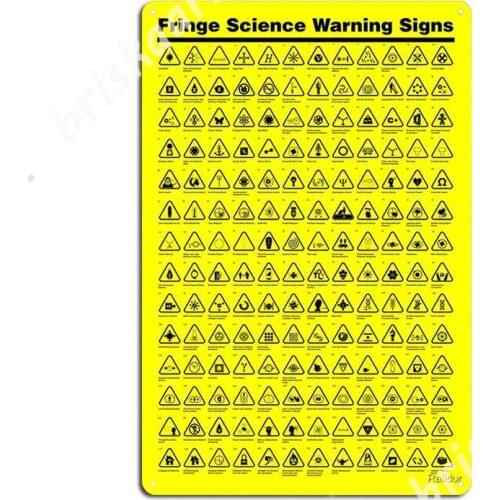 Fringe Science Warning Signs Metal Signs Club Home Kitchen Funny Wall Plaque Tin sign Posters
