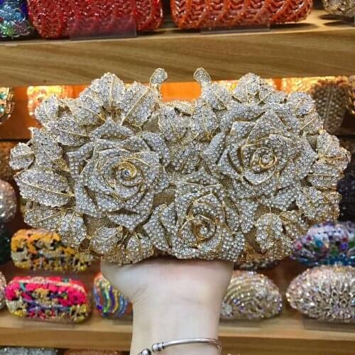 Female Evening Bags Bridal Wedding Party crystal Diamond Clutch Purse Small Chain HandBags Wallet Purse Mini Pearl shoulder Bag