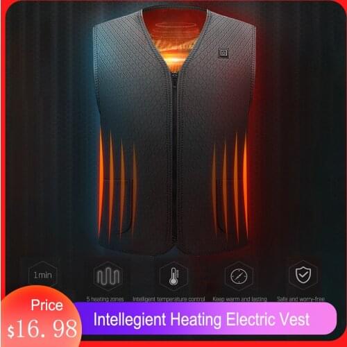 Winter Recharging Intellegient Heating Vest Electric Thermal Cloth Flexible Outdoor USB Infrared Heating Vest for Men Women