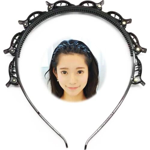 1PC Black Brown Braider Hair Clip Burst Pin Hairdo Bring Hair Hoop Multi-storey Wisp Air Weave Head Hoop Styling Tools