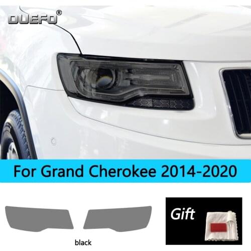 2Pcs Car Headlight Protective Film Headlamp Transparent Black TPU Sticker For Jeep Grand Cherokee WK2 2014-2020 CAR Accessories