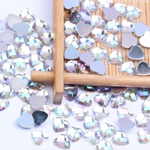 8mm 2000pcs Acrylic Rhinestone Heart-Shape Flatback Earth Faceted Many Colors Choose DIY Craft Backpack Garment Accessories