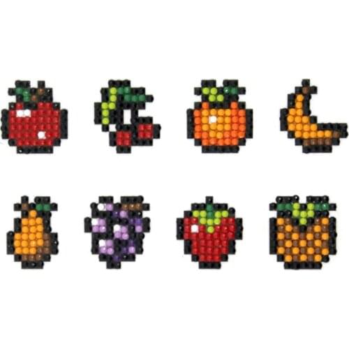8Pcs Fruit Diamond Art Painting Full Drill Kits 5D Diamond Mosaic Stickers Mini Pattern DIY Kids Gift Diamond Dots Home Decor