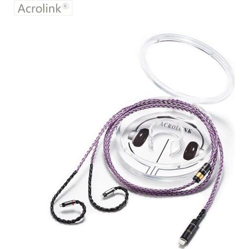 Acrolink 1.2m Upgraded Pcocc silver plated cable with 0.78mm 2Pins Interface for iPhone Detachable Stereo Audio Headphone Cable