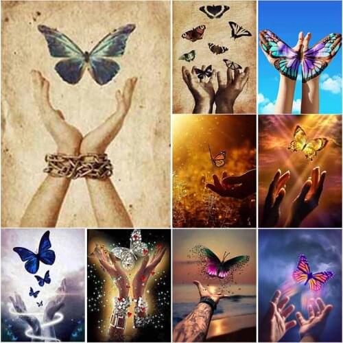 5D DIY Diamond Painting Butterfly Diamond Embroidery Animal Scenery Cross Stitch Full Square Round Drill Manual Gift Home Decor