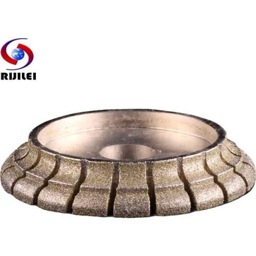 RIJILEI 140MM Electroplated Diamond Edge Profile Wheel For Marble Granite Stone Edge Profile Diamond Grinding Wheel DE02