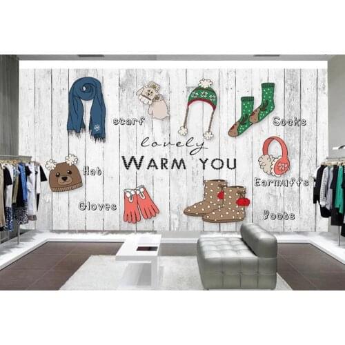 Customized large-scale 3D mural wallpaper fashion clothing decoration background wall