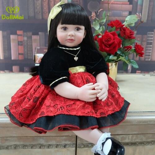 Exclusive DollMai reborn baby dolls 24" vinyl silicone reborn babies bonecas elegant princess doll playmate gift toys