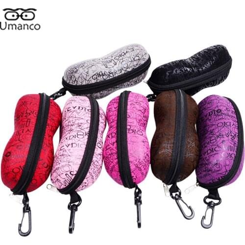 Colorful Big Sunglasses Box For Women Men Peanut Shape with Hook Zipper Smoothly Carry-Bag Unisex Female Male Glasses Case