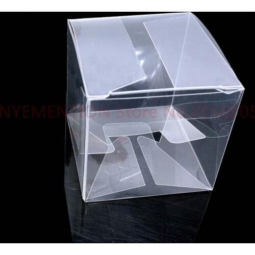 500 Pieces Square PVC Birthday Gift Box Transparent Wedding Favor Holder Chocolate Candy Boxes Event Sweet Candy Bags 5x5x5cm