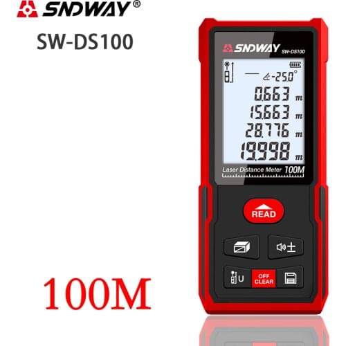 SNDWAY Laser Distance Meter Digital Rangefinder 100m Laser Distance Measurer Electronic Level Ruler Range Finder