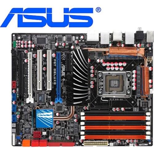 LGA 1366 For ASUS P6T Deluxe Motherboards DDR3 24GB For Intel X58 P6T Deluxe Desktop Mainboard PCI-E X16 Support 3 Channels Used