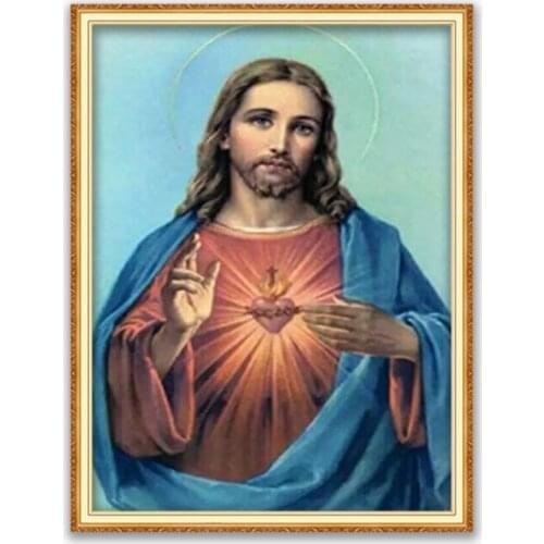 Region Jesus DIY Cross Stitch Embroidery 11CT Kits Needlework Craft Set Printed Canvas Cotton Thread Home Decoration Hot Sell