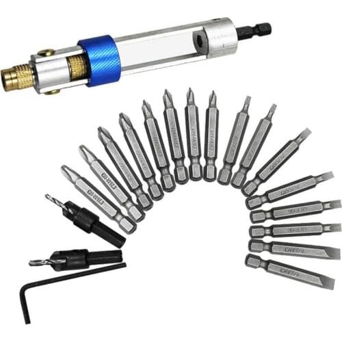 20Pcs/Set High Speed Steel Countersink Drill Tool Set Double Dual Use Multi-Functional Air Screwdriver Converter