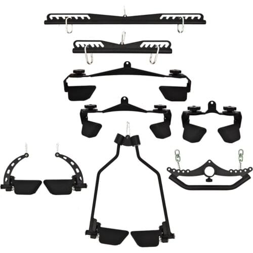 Non-Slip Fitness Rowing Handle Gym T-Bar V-Bar For Pulley Cable Machines LAT Pull Down Bar Biceps Triceps Back Muscle Blaster