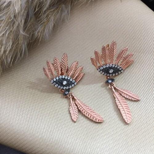 New Trendy 925 Sterling Silver Fashion Owl Drop Earrings For Women Earring Bird Combined Evil Eye Lucky Fine Jewelry Luxury