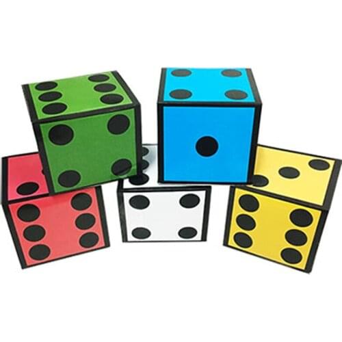 New Card Dice (5 Dice) Magic Tricks Jumbo Card To Dice Magia Magician Stage Street Accessories Illusion Gimmick Props Comedy