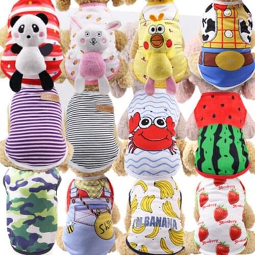 Dog Clothes Chihuahua Cartoon Cute Pet Clothes Summer Vest Dog Clothes for Small Medium Dogs T Shirt Cat Dog Coats Jacket XS-XXL