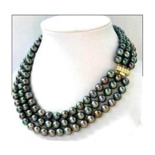 Wholesale Free Shipping 100% Natural Jewelry> 16 "Baroque 3row White Freshwater Pearl Necklace