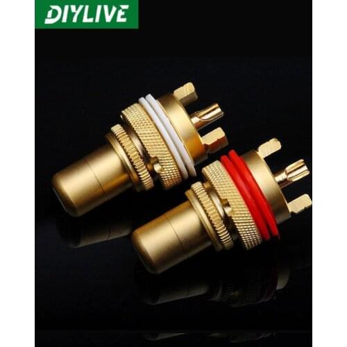 DIYLIVE RCA socket fever power amplifier lotus female head AV panel female seat TV speaker audio and video plug