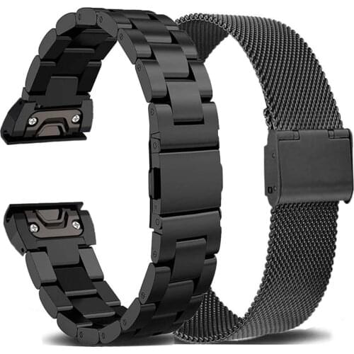 Stainless Steel Strap For Fenix 6x Pro/Fenix 3/Fenix 5X Plus/Forerunner 935/945 20mm 22mm 26mm Mesh Band Easy Fit Metal Bracelet