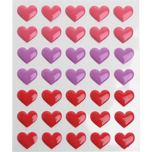 Heart Shape Enamel Dot Self Adhesive Embellishment for Cardmaking and Craft DIY
