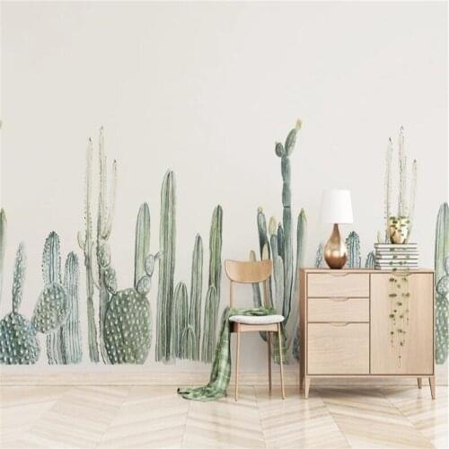 MilofiCustom Nordic Cactus Living Room Bedroom Background Wallpaper Mural
