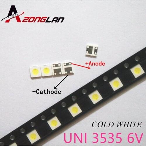 UNI LED 100PCS backlight LCD TV 3535 3537 LED SMD Lamp bead bead 1W 6V 3535 1.2W Cold white UNI