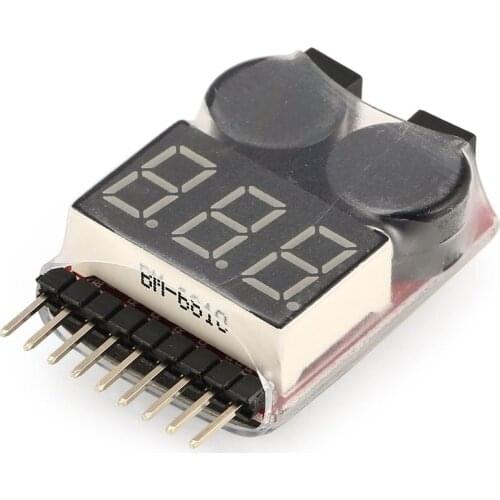 Lipo Battery Voltage Tester Volt Meter Indicator Checker Dual Speaker 2in1 1 s-8 s Combination Low Voltage Buzzer Alarm
