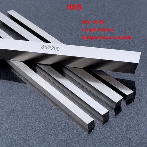 Hardness HRC 66-69 CNC Lathe HSS Steel Flat Square Bar Stirp High Speed Steel Milling Engraving Lathe Tool Bit Length 200mm