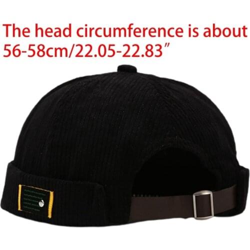 Unisex Letters Label Velvet Beanie Docker Cap Retro Rolled Cuff Sailor Skull Hat 1XCA