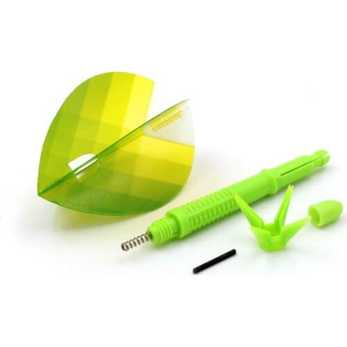 CUESOUL AK6 Dart Shaft with Foldable Flights Green TearDrop Shape-15mm/18.8mm/24.8mm /29.5mm/33.3mm