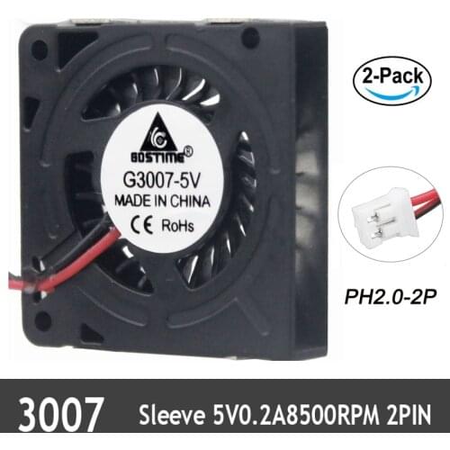 New Gdstime 2pcs/lot 1.18inch DC 5V cooler Fan Turbo 30x30x7mm 3cm Fan Mini 2PIN Hight Speed Cooling Fan
