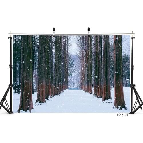 Winter Pine Tree Snow Photo Backdrops Vinyl Photoshoot Backgrounds for Children Baby Portrait Pet Photobooth Photography Props