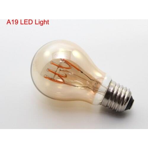 G80 G95 T45 A19 A60 ST64 Vintage Edison Bulb Soft LED filament Spiral Design Loft Lamp Pendant Lamp Bulb E27 4W Free Shipping