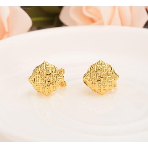 2 pairs New Fashion Jewelry Geometric clip Earrings for Women Gold Twisted Cross Earring