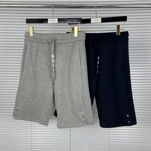 2021 Fashion TB THOM Brand Casual Shorts Men Summer Cotton Casual Sports Trousers Knee Length Jogger Track Pants Beach Shorts