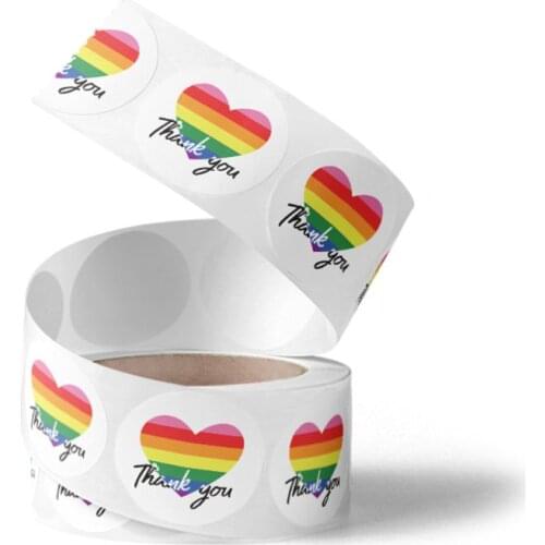 500pcs Heart Thank You Stickers Seal Label for Small Shop Wedding Gift Package 667A