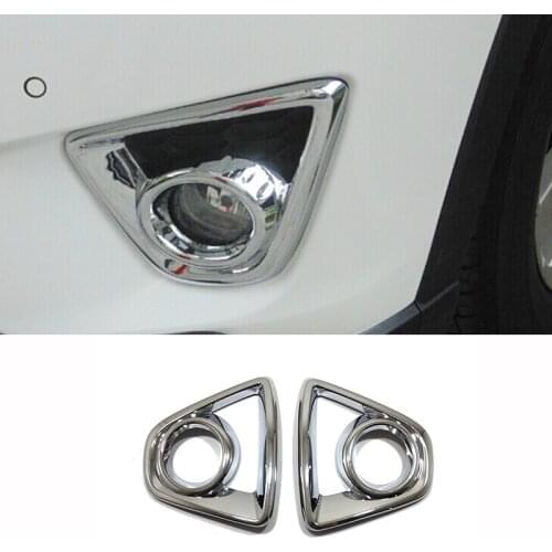 ABS Chrome For Mazda CX5 CX-5 2012 2013 2014 2015 Accessories Car front fog lampshade frame Cover Trim Sticker Car Styling 2pcs