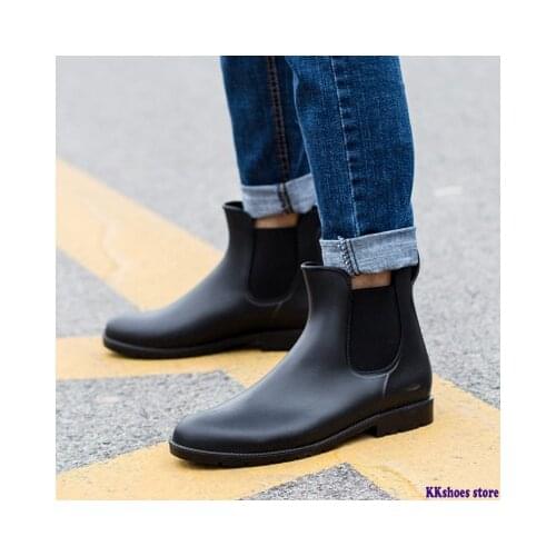 Chelsea boots men rain boots low bot warm boots male low bot water shoes men slip bot galoshes fishing boots wellies Waterproof