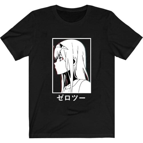 DARLING in the FRANXX T-Shirt Men Cotton T Shirt Anime Zero Two 02 Clothes Anime Tops Tees