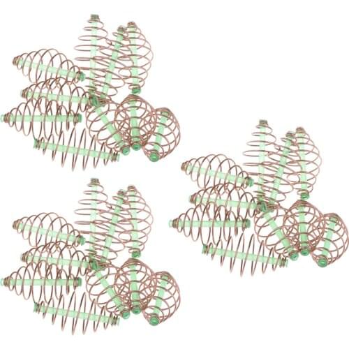30pcs Carp Coarse Fishing Feeders Spring Coil Inline Method Feeder Fishing Bait Cage Terminal Tackle S/M/L(each size has 10pcs)
