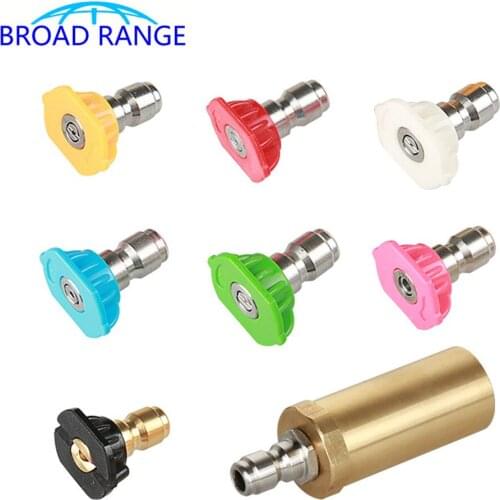 3600PSI High Pressure Washer Total Brass Car Wash Nozzle 360 Degree Ceramic Valve Core Water Gun Nozzle Cleaning Tool